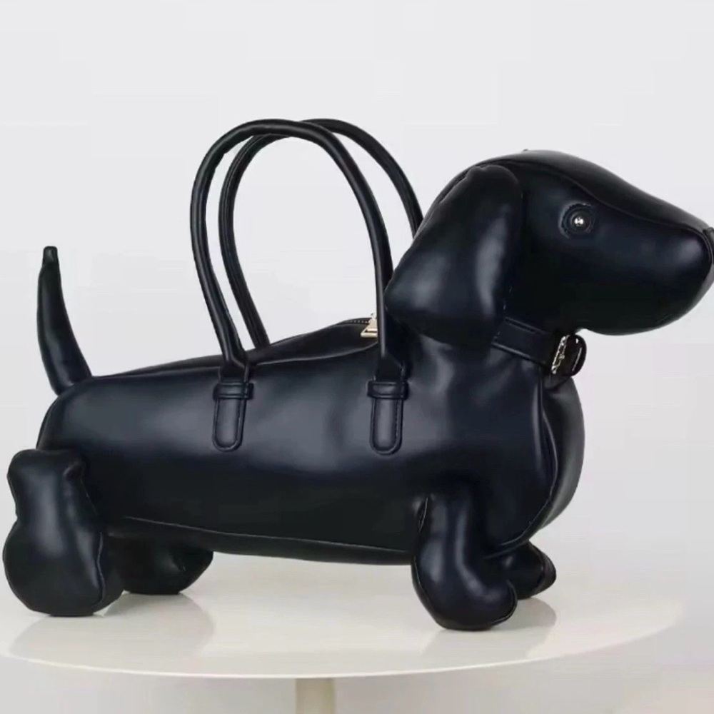 Black Dachshund Novelty Dog Handbag - Unbranded